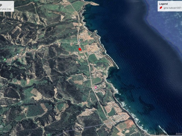 5200m2 großes Feld zum Verkauf in Kyrenia Esentepe.