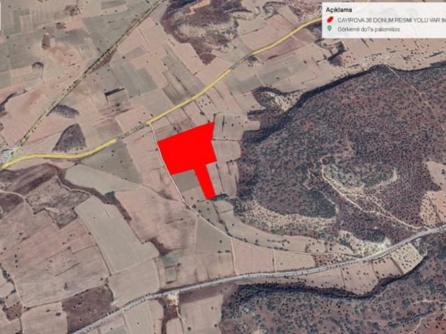 20 DONE 1 EVLEK LAND FOR SALE IN THE FAST DEVELOPING AREA OF ÇAYIROVA WITH RSMİ ROAD AND 50% ZONING 