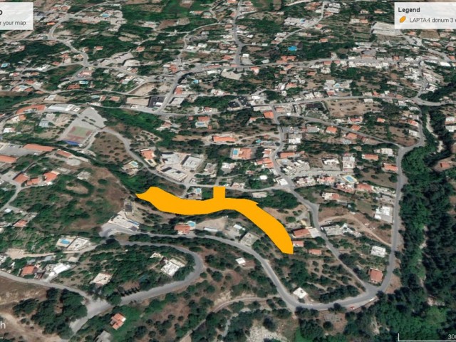 4 DECLARES OF 1800 AK LAND FOR SALE IN GIRNE ALSANCAK WITH MOUNTAIN AND SEA VIEW WITH 90% ZONING AND