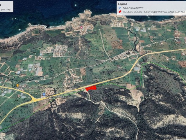 7 DECLARES OF LAND FOR SALE IN TATLISU WITH SEA VIEW ADEM AKIN 056338314949