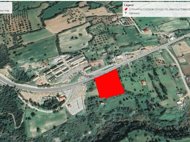 FOR SALE (7309) 5 DONE 2 EVLEK m2 LAND WITH NEW COMMERCIAL LAND IN DIPKARPZ, NEAR THE MAIN ROAD 0533