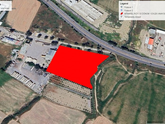 WITH A GREAT LOCATION IN MİNARELİKÖY, CONTACTING THE MAIN ROAD, 10 DECLARES OF 1 EVLEK LAND FOR SALE