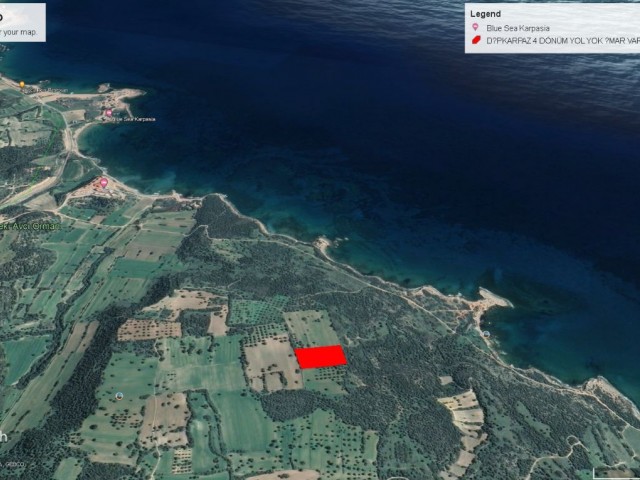 4 DECLARES OF LAND FOR SALE AT A BARGAIN PRICE IN DIPKARPAZ WITH 5% KODU AND BLUSI HOTEL AND TEKOS BEACH HOTEL AND CLEAR SEA VIEW NOTE: IT CAN BE EXCHANGED FOR A FLAT OR A CAR ADEM AKIN 05338314949