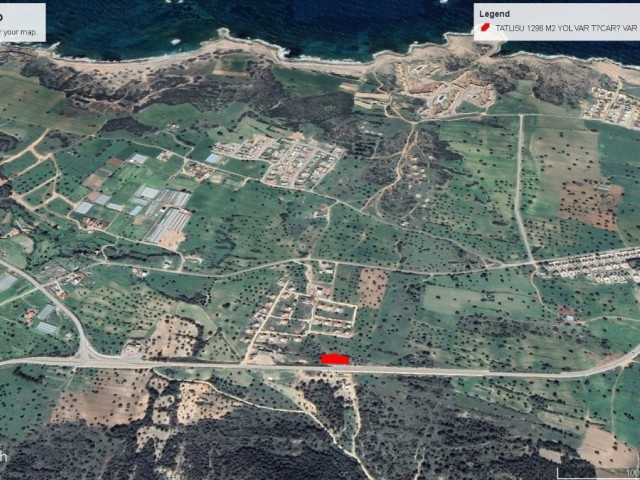 IN TATLISUDA, CONTACTING THE MAIN ROAD, 35% ZONING, CLEAR SEA VIEW, COMMERCIAL, 1296 M2 LAND FOR SALE ADEM AKIN 05338314949