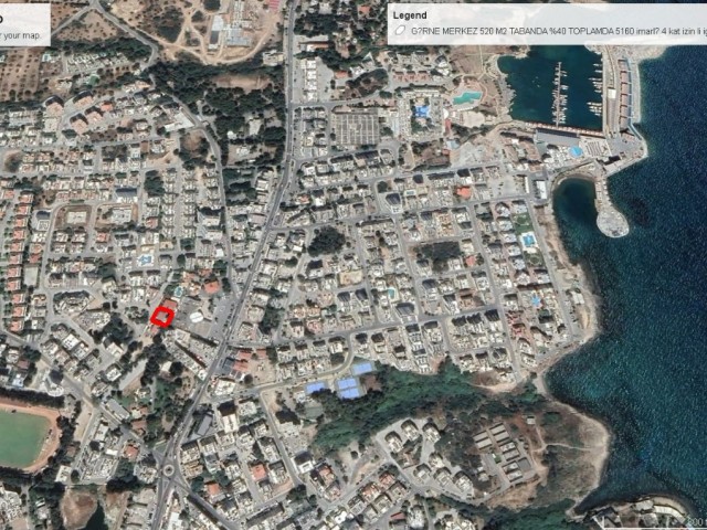 LAND FOR SALE IN GİRNE CENTER WITH 160% ZONING, 4 FLOOR PERMISSION, 520 M2 ADEM AKIN 05338314949