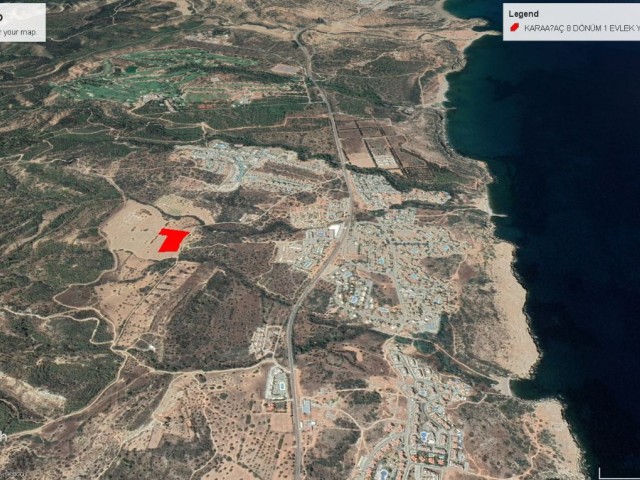 8 DECLARES OF 1 EVLEK LAND FOR SALE IN GIRNE KARAAĞAÇ WITH MOUNTAIN AND CLEAR SEA VIEW ADEM AKIN 05338314949