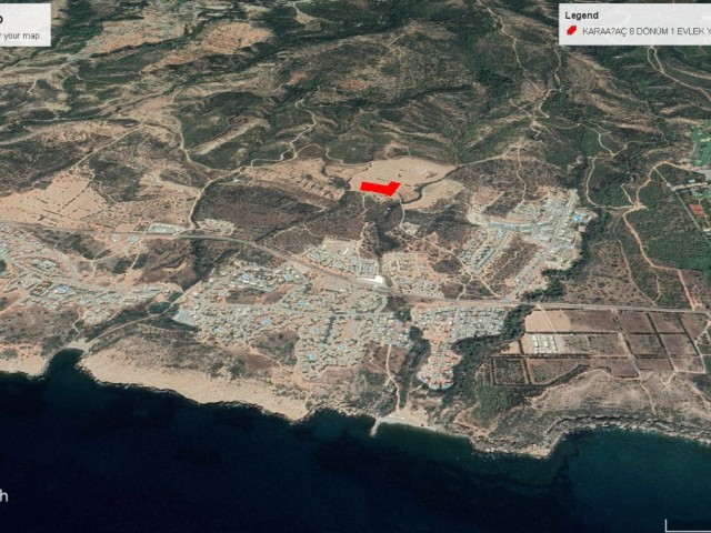 8 DECLARES OF 1 EVLEK LAND FOR SALE IN GIRNE KARAAĞAÇ WITH MOUNTAIN AND CLEAR SEA VIEW ADEM AKIN 05338314949