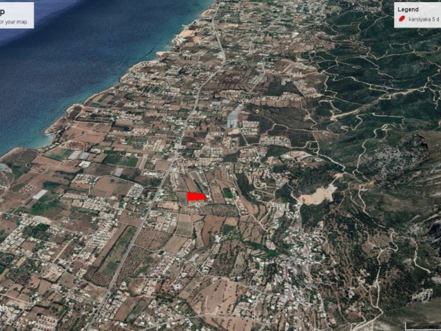 زمین سرمایه گذاری با چشم انداز دریا در Gİrne KARŞIYAKA 5 مورد 2 EVLEK زمین برای فروش ADEM AKIN 05338