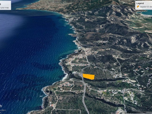 9.5 DECLARES OF LAND FOR SALE IN KAYALAR, SUPER LOCATION WITH CLEAR SEA VIEW 1,100,000 GBP TOTAL PRICE ADEM AKIN 05338314949