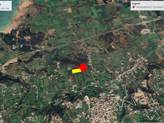 12 DECLARES OF 2 EVLEK LAND FOR SALE IN YENİERENKÖY WITH SEA VIEW, 35% ZONING, GREAT LOCATION, IN EX