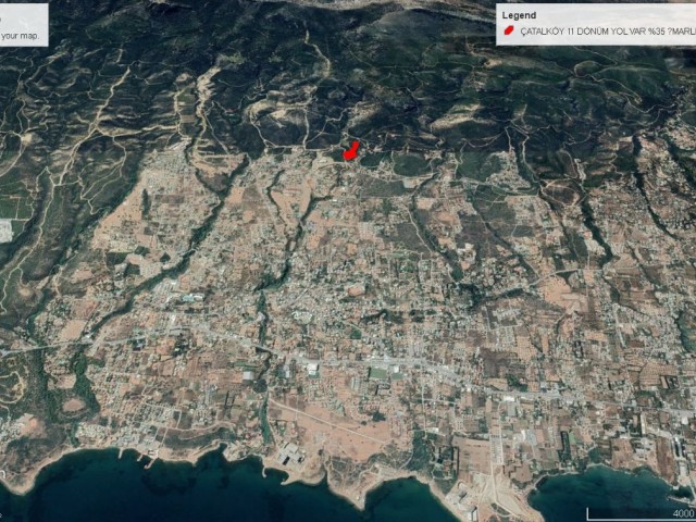 11 DECLARES OF LAND FOR SALE IN ÇATALKÖY WITH MOUNTAIN AND SEA VIEWS ADEM AKIN 05338314949