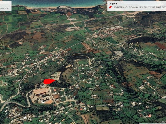 3 DOMS OF 2 EVLEK LAND FOR SALE WITH 35% ZONING IN YENİERENKÖY IN THE SEA REGION TOTAL PRICE 3750,00