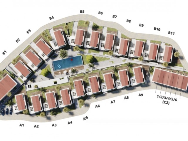Girne Yeşiltepe; 2024 Aralık Teslim, 2+1 - 3+1 Deniz Manzaralı Town House Villalar