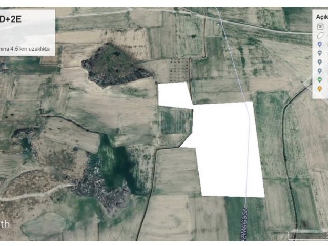 نیکوزیا Gaziköy; 35 ده زمین برای سرمایه گذاری، 4.5 کیلومتری فرودگاه ارجان