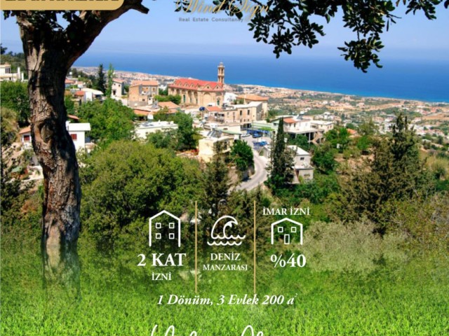 Kyrenia Lapta; Land in a Magnificent Location with Mountain Sea View