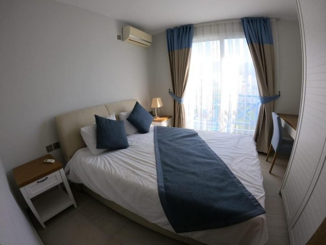 Kyrenia Alsancak; Furnished Apartment with Mountain Sea View in a Site with Shared Pool