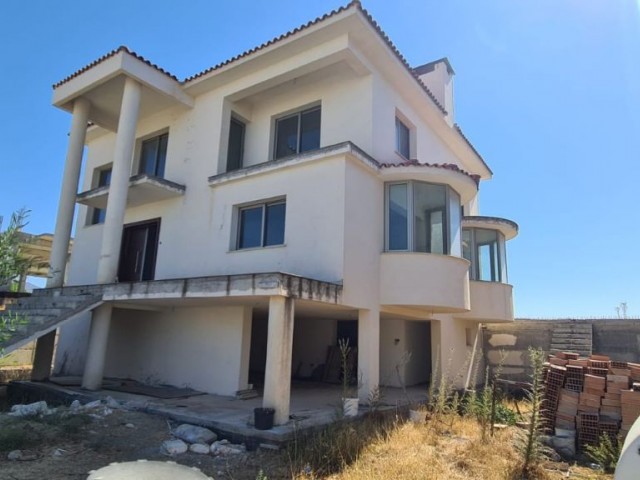 Luxury detached unfinished villa with indoor parking and elevator in a high location in Mitreeli. ** 