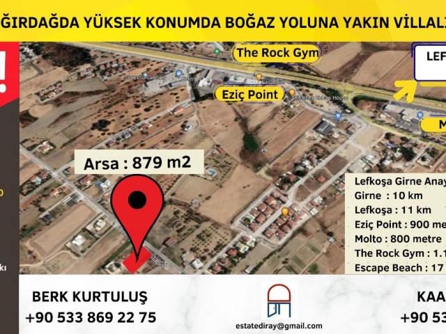 INFRASTRUKTURFERTIGES GRUNDSTÜCK GEEIGNET FÜR VILLENBAU IN HOHER LAGE IN GİRNE AĞIRDAĞ