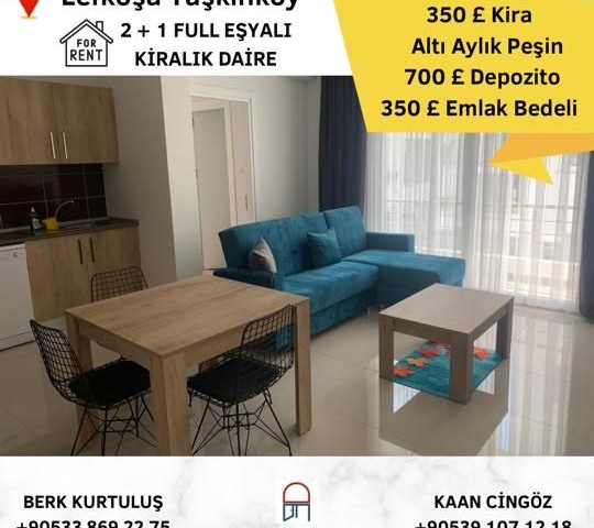 2+1 Apartment for Rent in Taskirkoy