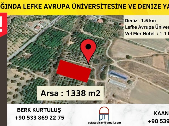 زمین برای فروش در GEMİKONAĞ نزدیک دانشگاه LEFKE اروپا