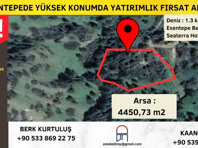 ESENTEEDE YÜKSEK KONUMDA YATIRIMLIK FIRSAT ARSA