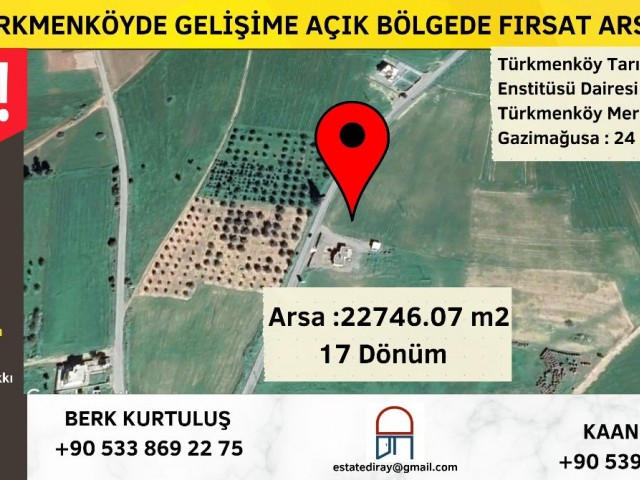 TÜRKMENKÖYDE GELİŞİME AÇIK BÖLGEDE FIRSAT ARSA