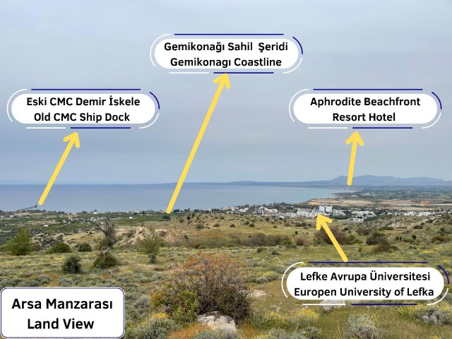 LEFKE BAĞLIKÖYDE YÜKSEK KONUMDA TÜRK KOÇANLI MUHTEŞEM PROJESİ İLE BİRLİKTE VEYA PROJESİZ OLARAK SATILIK ARSA