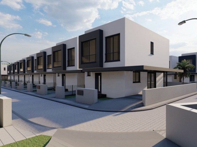 Modern duplex detached villas with garden on an elevated position in Gonyeli.