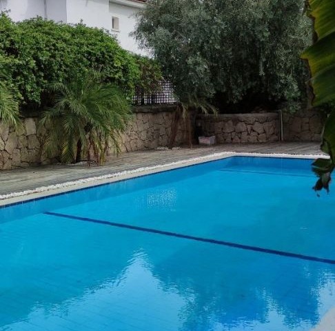 In the center of Doğanköy, with Turkish title, large garden, furnished, detached pool villa