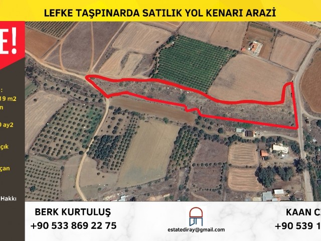 ‼️LEFKE TAŞPINARDA SATILIK YOL KENARI ARAZİ ‼️