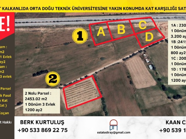 ‼️LAND ZU VERKAUFEN IM AUSTAUSCH GEGEN GRUNDSTÜCK IN GÜZELYURT KALKANLI, IN DER NÄHE DER MIDDLE EAST