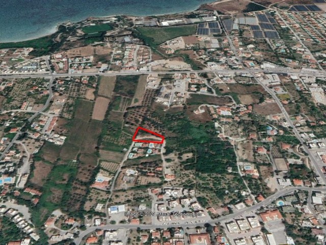 Land with mountain and sea views in Lapta, Kyrenia.