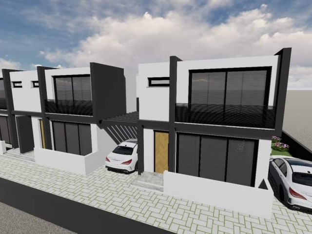 160m2 duplex villas with garden in Alayköy.