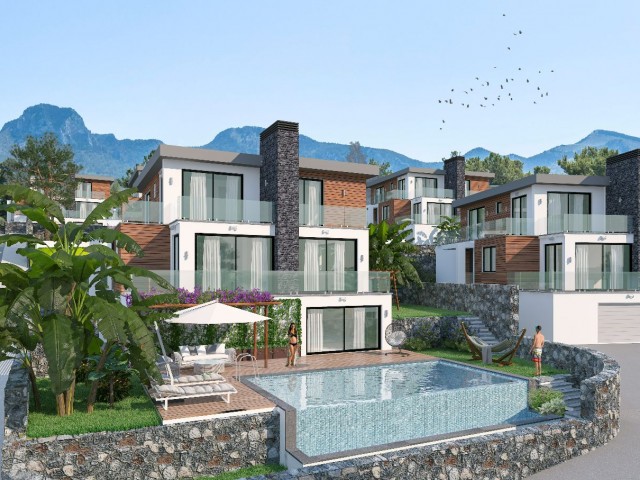 GİRNE ÇATALKÖYDE PROJE AŞAMSINDAN SATILIK 4+2 TRİPLEX VİLLALAR