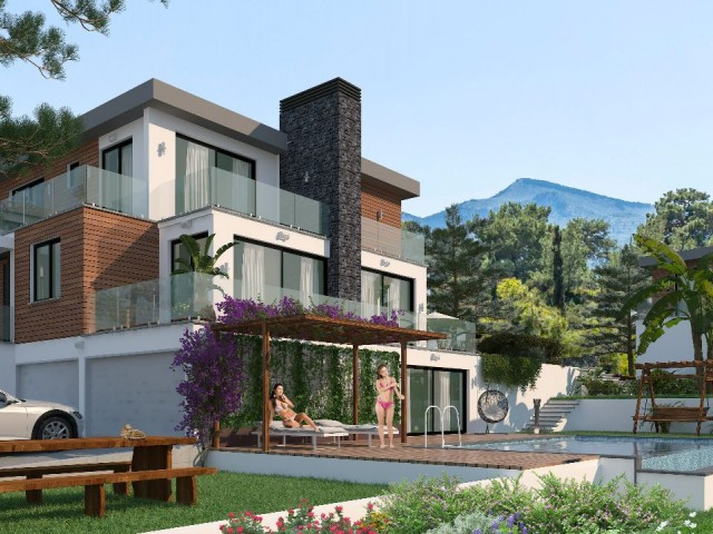 4+2 TRIPLEX-VILLEN AUS DER PROJEKTPHASE IN GİRNE ÇATALKÖY ZU VERKAUFEN