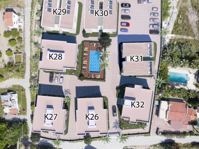 2+1 WOHNUNGEN MIT POOL ZU VERKAUFEN IN ALSANCAK, KYRENIA AUS DER PROJEKTPHASE