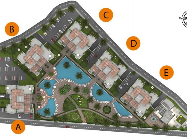 INVESTMENT FLATS IN İSKELE FROM THE PROJECT PHASE WITHIN THE SITE