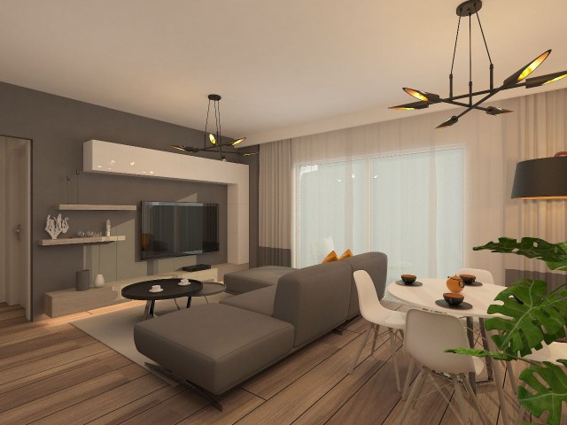 1+1 FLATS FOR SALE IN THE PROJECT PHASE IN KYRENIA ALSANCAK REGION