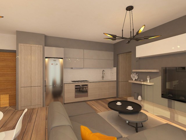 1+1 FLATS FOR SALE IN THE PROJECT PHASE IN KYRENIA ALSANCAK REGION