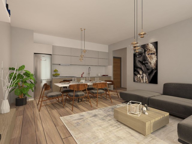 1+1 FLATS FOR SALE IN THE PROJECT PHASE IN KYRENIA ALSANCAK REGION