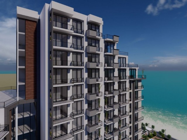 PRIVATE BEACH FLATS FOR SALE IN LEFKE GAZİVEREND FROM A SEAFRONT PROJECT