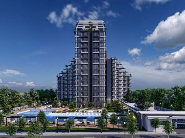 PRIVATE BEACH FLATS FOR SALE IN LEFKE GAZİVEREND FROM A SEAFRONT PROJECT