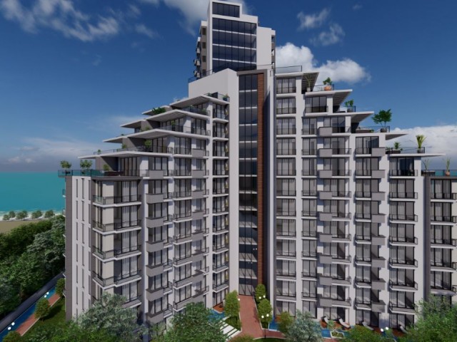 PRIVATE BEACH FLATS FOR SALE IN LEFKE GAZİVEREND FROM A SEAFRONT PROJECT