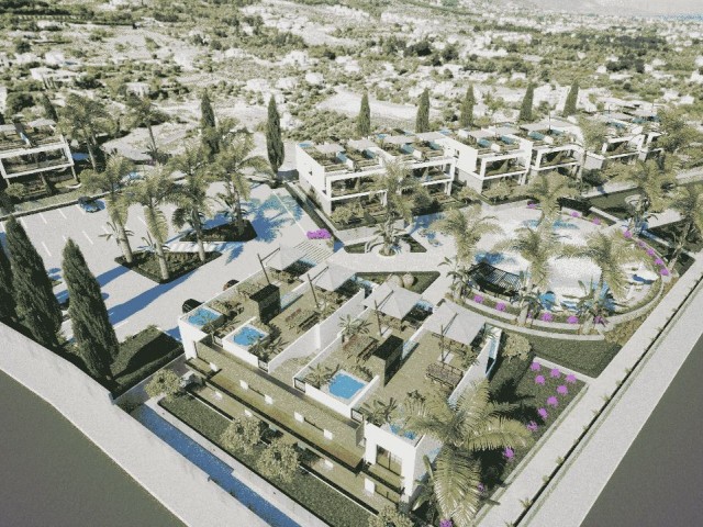 ULTRA LUXURY FLATS FOR SALE IN KYRENIA LAPTA FROM THE PROJECT PHASE