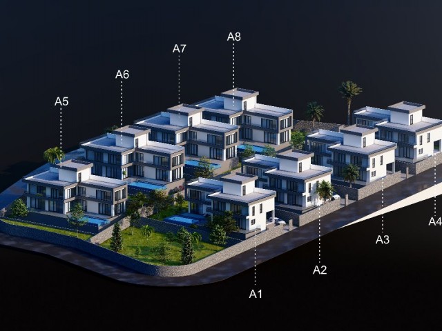 4+1 MODERN VILLAS WITH PRIVATE POOL FOR SALE IN KYRENIA EDREMIT AREA