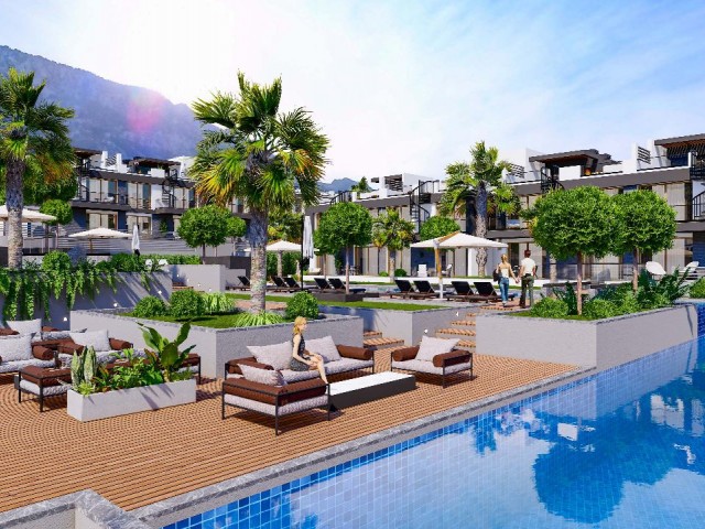 1+1 Bedroom in kyrenia sea and mountain view 