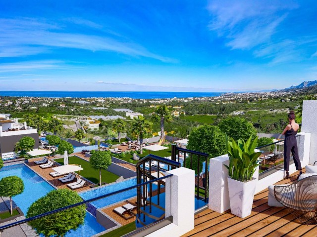 Kyrenia Meer- und Bergblick 1+1 Schlafzimmer