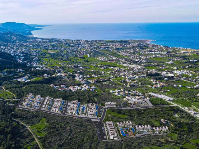 Girne deniz ve dağ manzaralı 1+1 Yatak Odası