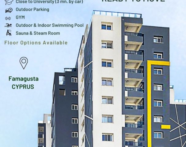 Null 2+1 Wohnung zu verkaufen in einer Luxusresidenz im Zentrum von Famagusta 