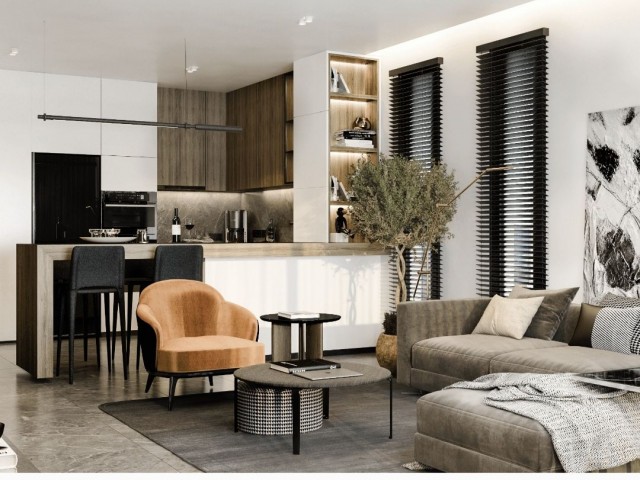 Famagusta/Tatlısu 1+1 آپارتمان با چشم انداز باشکوه